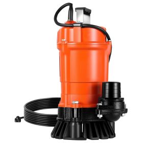 VEVOR 1/2 HP Submersible Trash Pump, 2000 GPH, 120V Cast Iron Submersible Sump Sewage Pump with 2 in Discharge, 39 ft Max Lift
