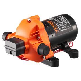 VEVOR 12V Diaphragm Pump, 1.8 GPM (6.81 L/min), 3-Chamber 12 Volt DC Water Pump with Automatic Pressure Switch 40-100 PSI Adjustable, 60 PSI